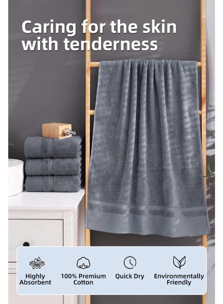 WOLFATION FOR YOU Soft Linen Premium 3 Piece Towel Set, Bath Towel & Hand Towel & Wash towel, 400 GSM 100% Cotton Towels for Bathroom, grey Towel Set - Image 3